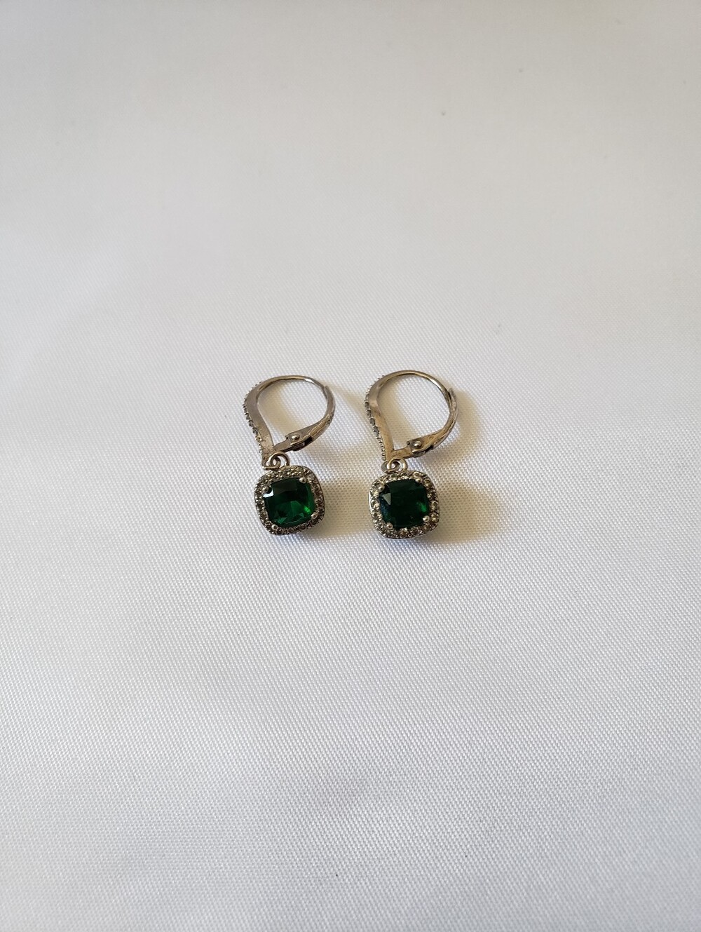 Emerald Sterling Silver Earrings